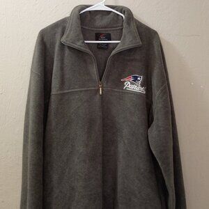 New England patriots Dark Grey Soft Sweater with 1/4" Zip Men LG